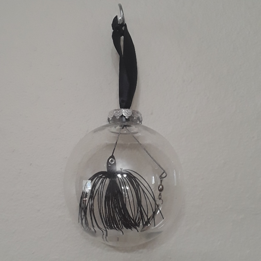 Black fishhook ornament